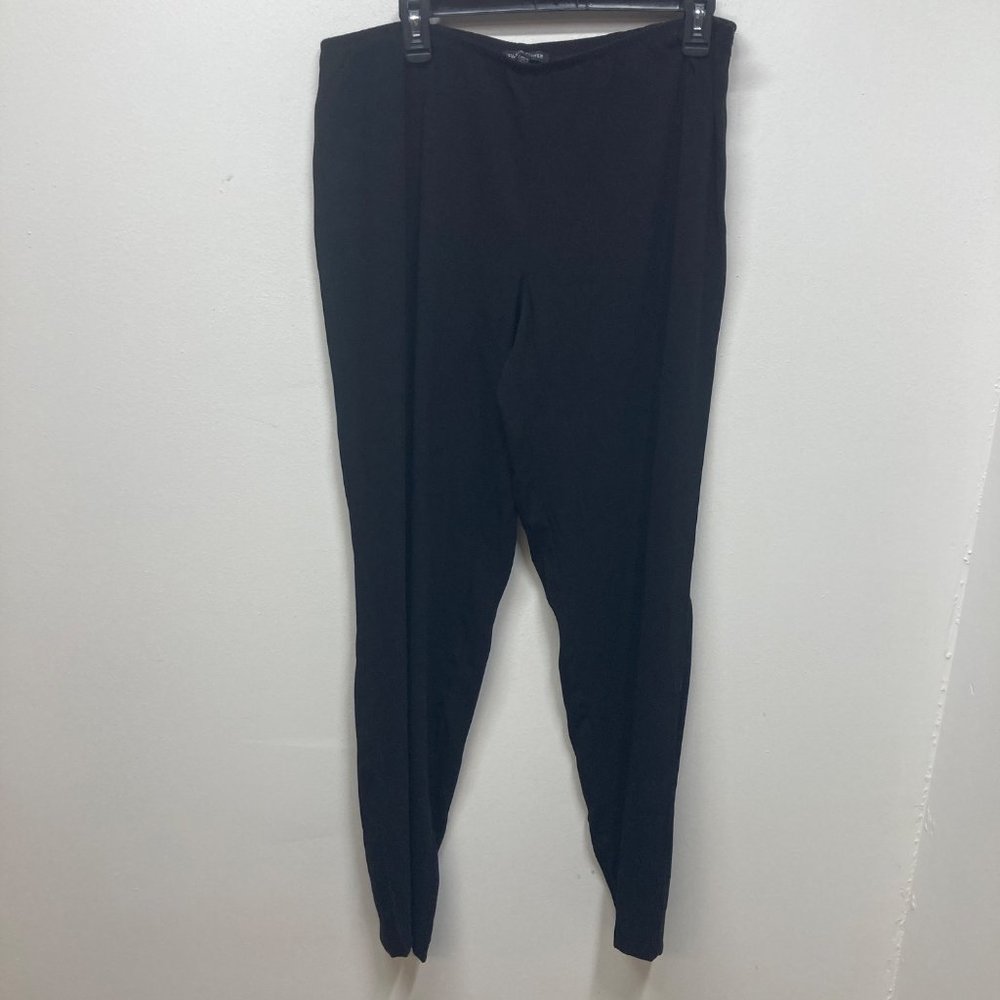 Eileen fisher black pull on straight leg pants large